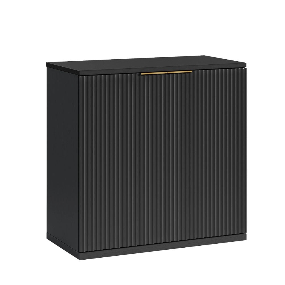 Mobile Contenitore Multiuso ¨C MINIMAL ¨C Nero, Legno Chiaro, 60x30x70