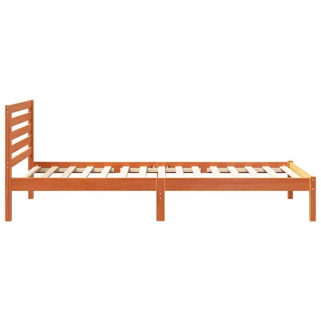 Letto singolo | Letto per adulti | Struttura del letto Marrone cerato 80 x 210 cm Pino massello