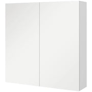 ARMADIETTO A SPECCHIO A 3 RIPIANI INTERNI REGOLABILI, IN LEGNO E VETRO, 60X15X60 CM, BIANCO