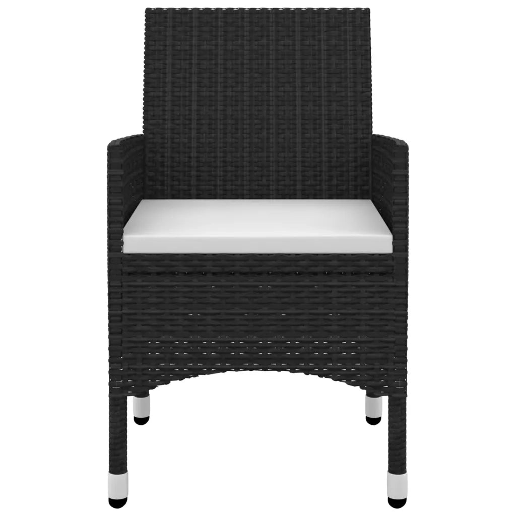 Set da Pranzo da Giardino 5 pz con Cuscini Polyrattan e Vetro 3099681