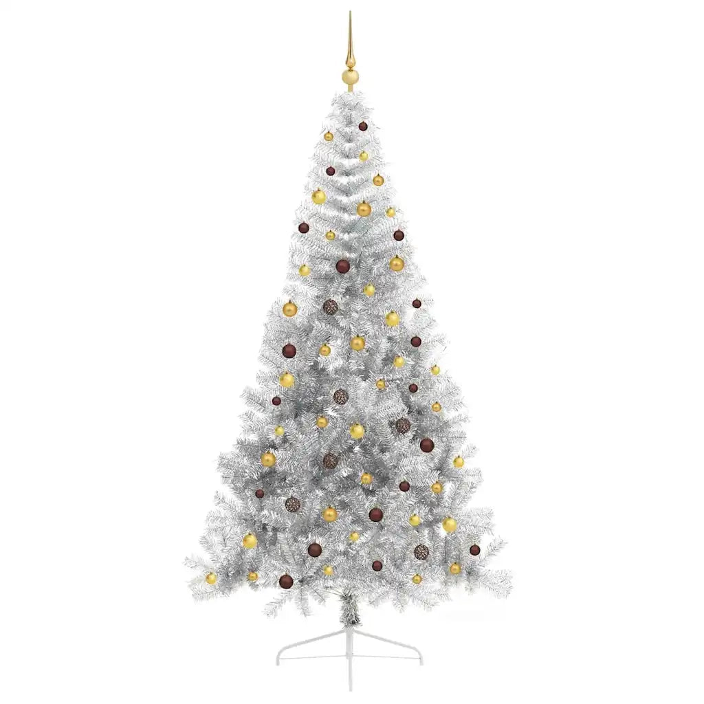 Albero di Natale artificiale con luci integrate Argento 240 cm 3397229