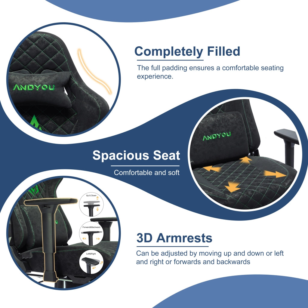 Poltrona da Gaming Ergonomica in Similpelle ¨C Minimal ¨C Nera