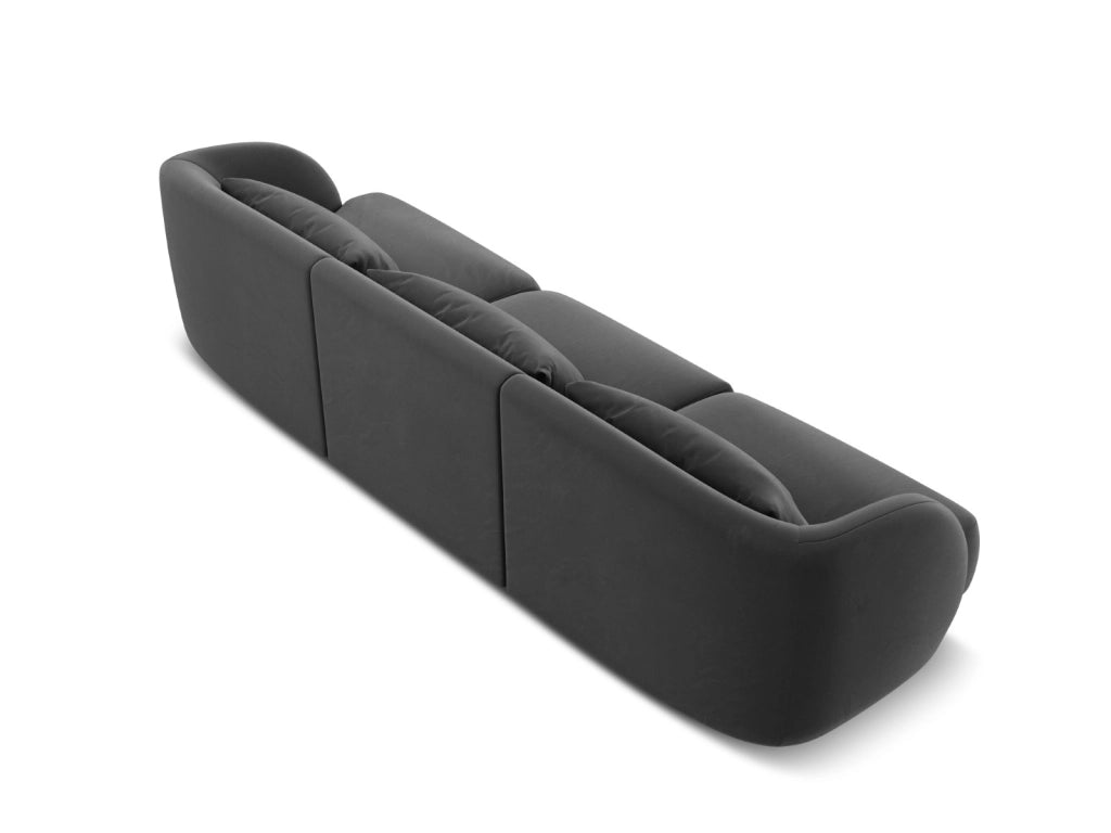 Cosmopolitan Design - Divano "Tulum" 3 posti in velluto grigio 