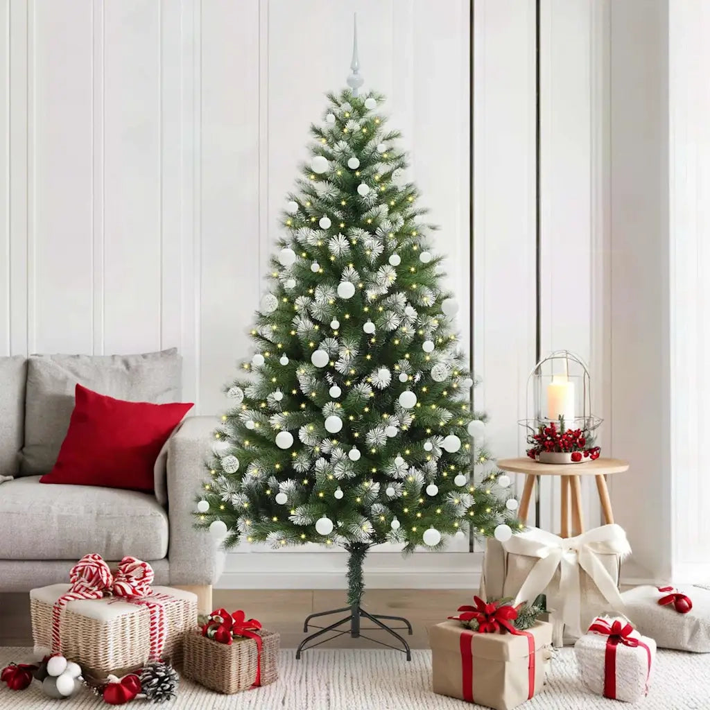 Albero di Natale artificiale a cerniera con neve fioccata 3395445