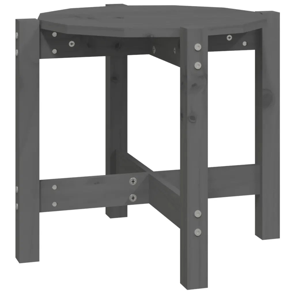 Tavolino da Salotto Grigio Ø 52,5x45 cm Legno Massello di Pino 822309