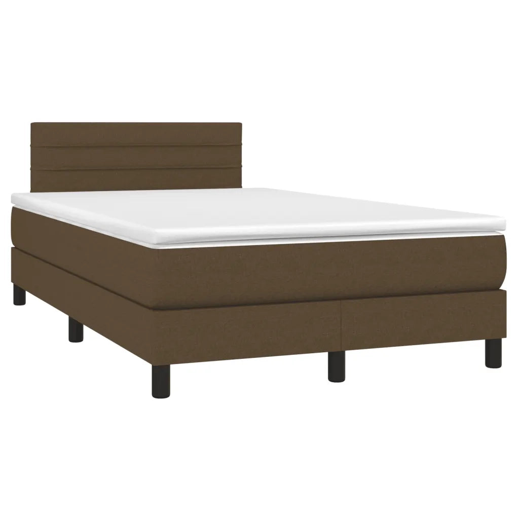 Giroletto a Molle con Materasso Marrone Scuro 120x190cm Tessuto 3269733