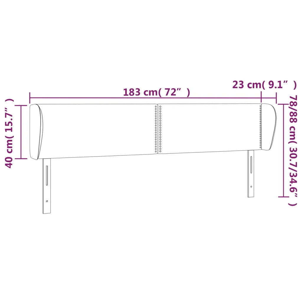Testiera ad Orecchio Nera 183x23x78/88 cm in Similpelle 3117106