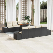 Set da Pranzo per Giardino con cuscino 9 pcs Nero e Crema 3349935