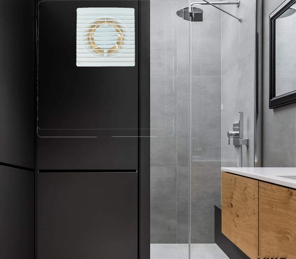 ASPIRATORE DA MURO PER FINESTRA VENTILATORE VENTOLA ASPIRA FUMO ODORI BAGNO 15W