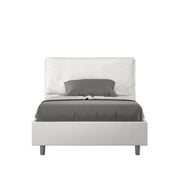BS COM Letto una piazza e mezza senza rete imbottito 120x200 similpelle bianco