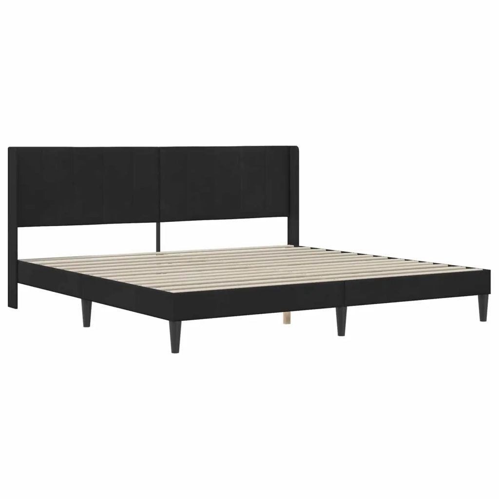 Struttura del letto con testiera Nero 180 x 200 cm Velluto 42027525