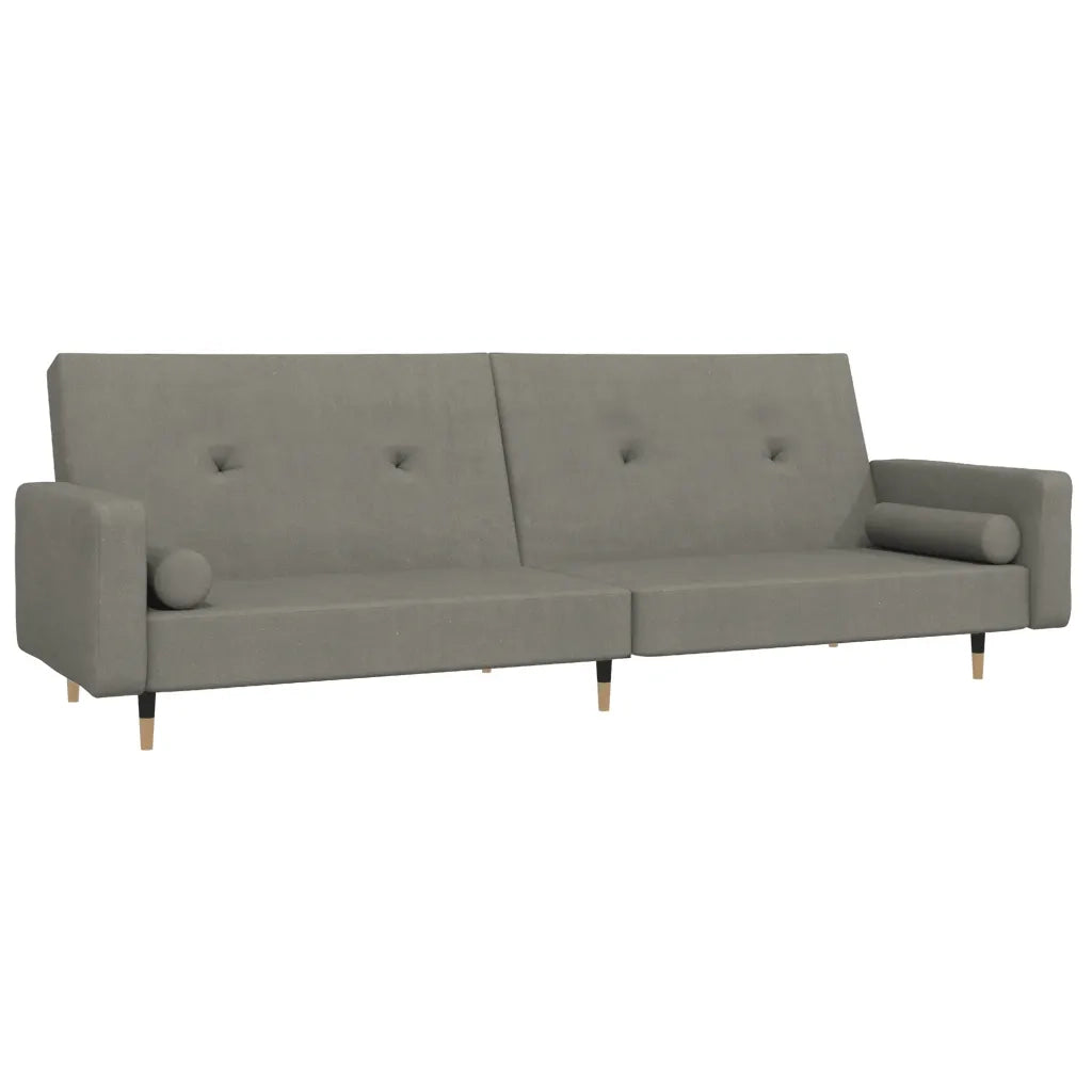 Divano letto | Sof¨¤ letto | Letto singolo a 2 Posti con 2 Cuscini Grigio Chiaro in Velluto
