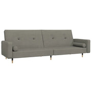 Divano letto | Sof¨¤ letto | Letto singolo a 2 Posti con 2 Cuscini Grigio Chiaro in Velluto