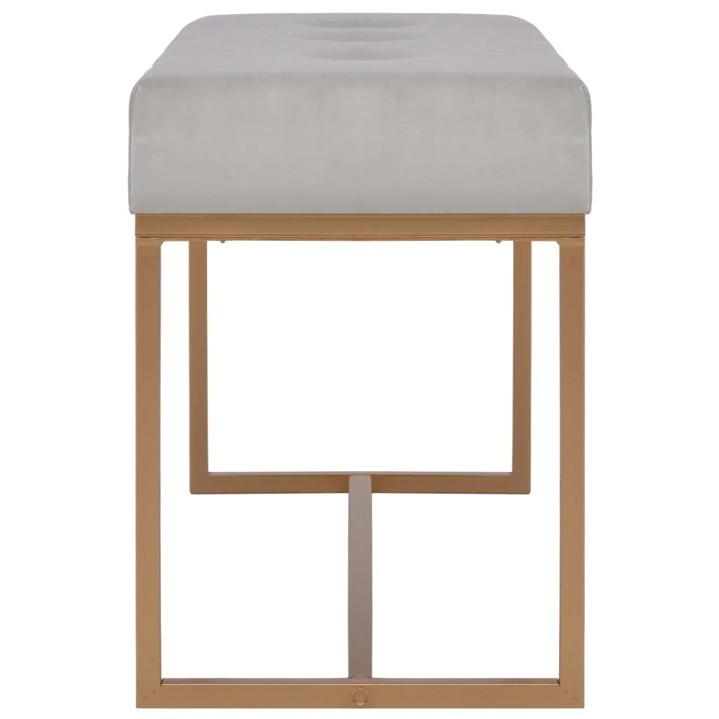 Panca 80 cm in Velluto Grigio