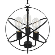 Lampada Sferica a Sospensione Nera 3 Lampadine E27 281626