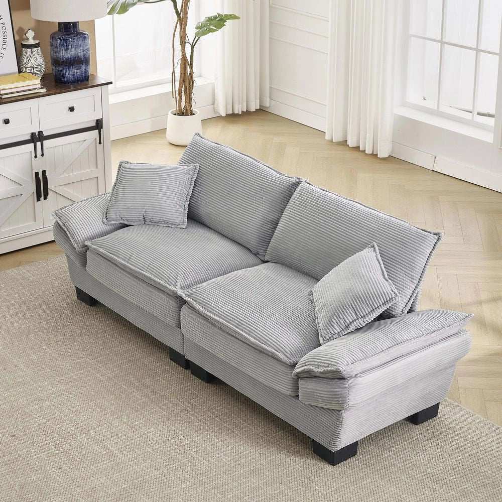 Divano doppio semplice - Xylo - grigio chiaro, copripiumino, versatile