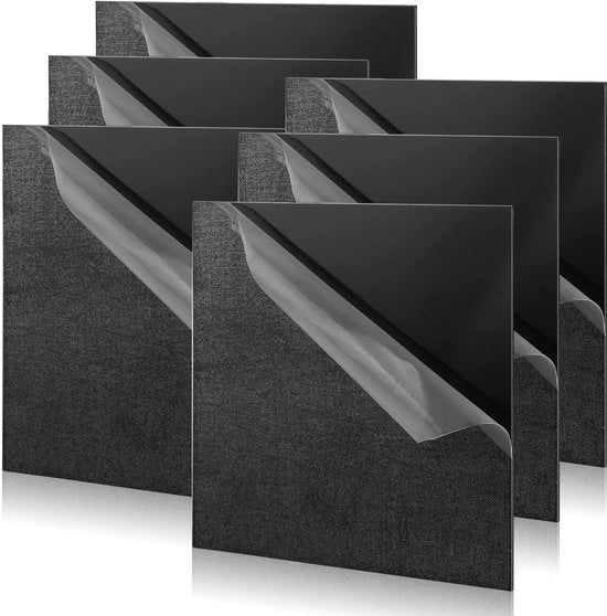 Pacchetto di 6 piastre in acrilico - Nere - 150 x 150 x 2 mm - Piastre in plastica laser tagliabili - Pellicola protettiva - Resistente all'usura - Taglio professionale - Vetro acrilico