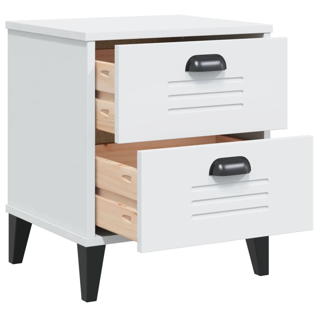 Comodino | Armadio da Notte | Mobiletto da notte VIKEN Bianco in Legno Multistrato