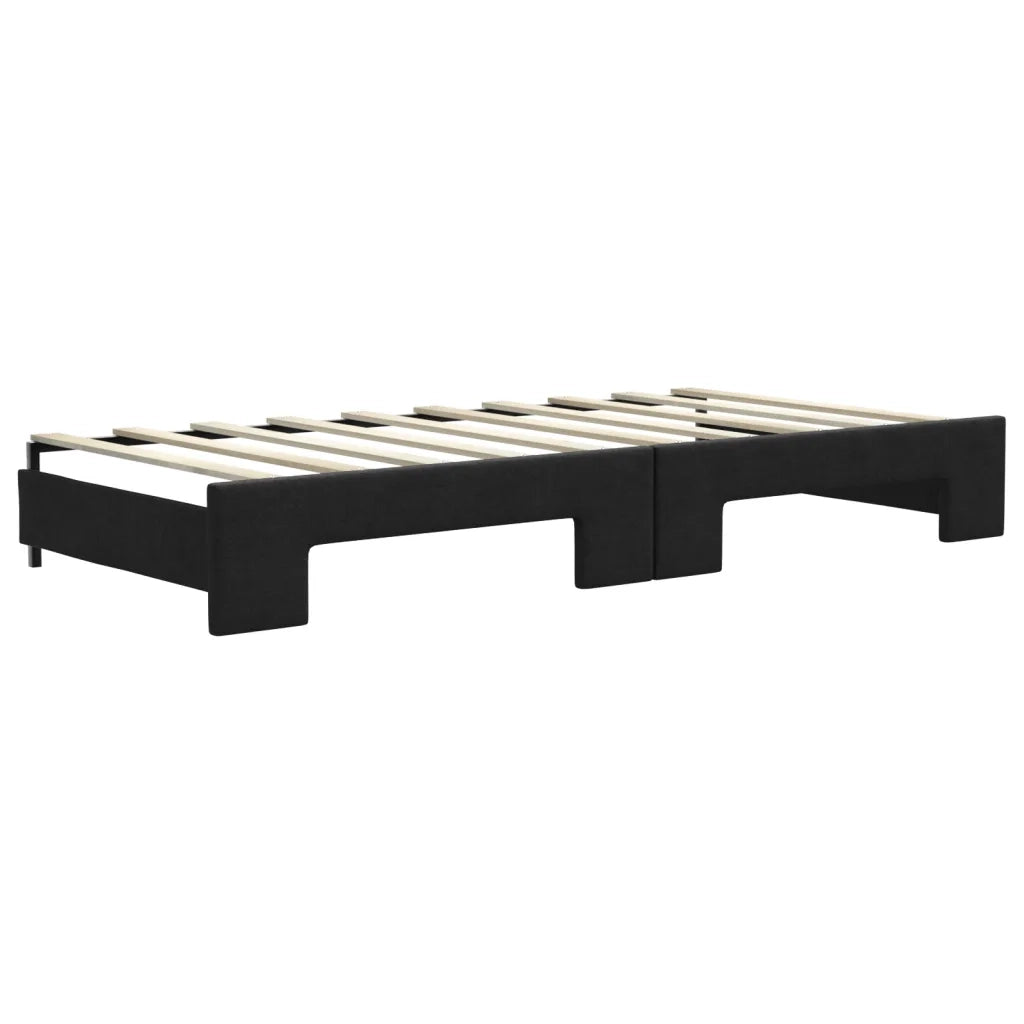 Divano Letto Estraibile con Cassetti Nero 90x190 cm in Tessuto 3196644