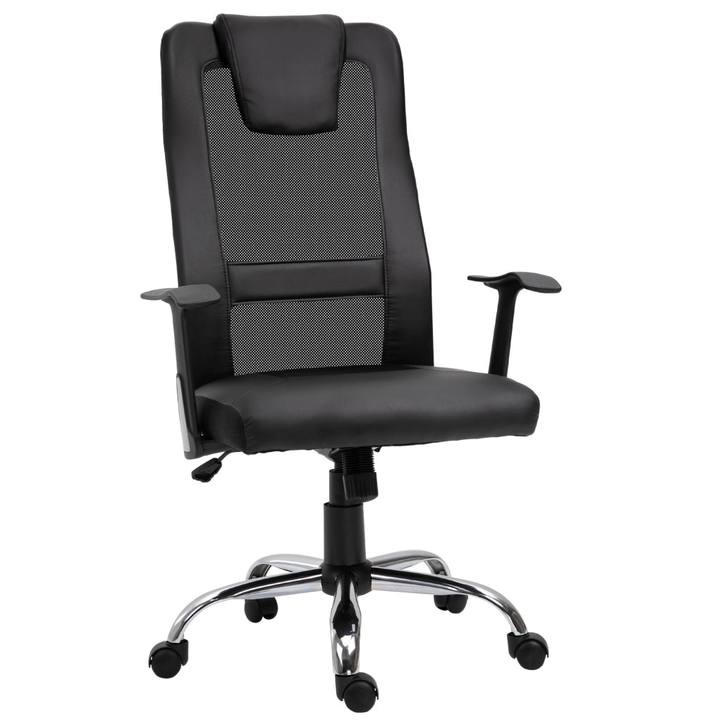 SEDIA DA UFFICIO Ergonomica 66x73x108-118 cm Similpelle Nera