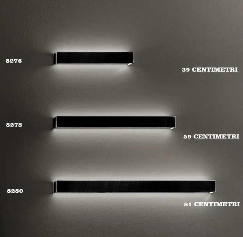 Applique in alluminio nero Rummo LED 30W 3000K CRI?90 2400Lm l.81cm biemissione