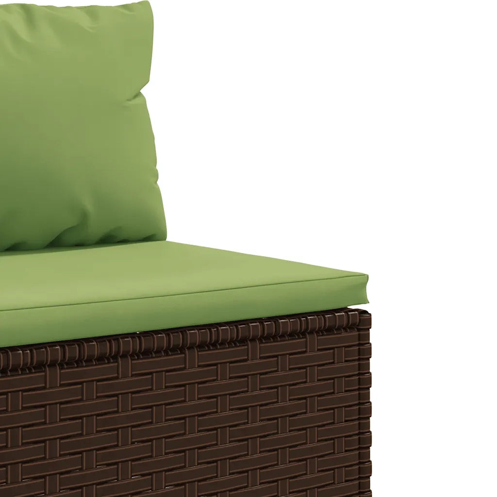 Set Mobili da Giardino 6pz con Cuscini in Polyrattan Marrone 3308134