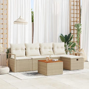 Set Divano da Giardino con cuscino 6 pcs Beige polyrattan 3359533