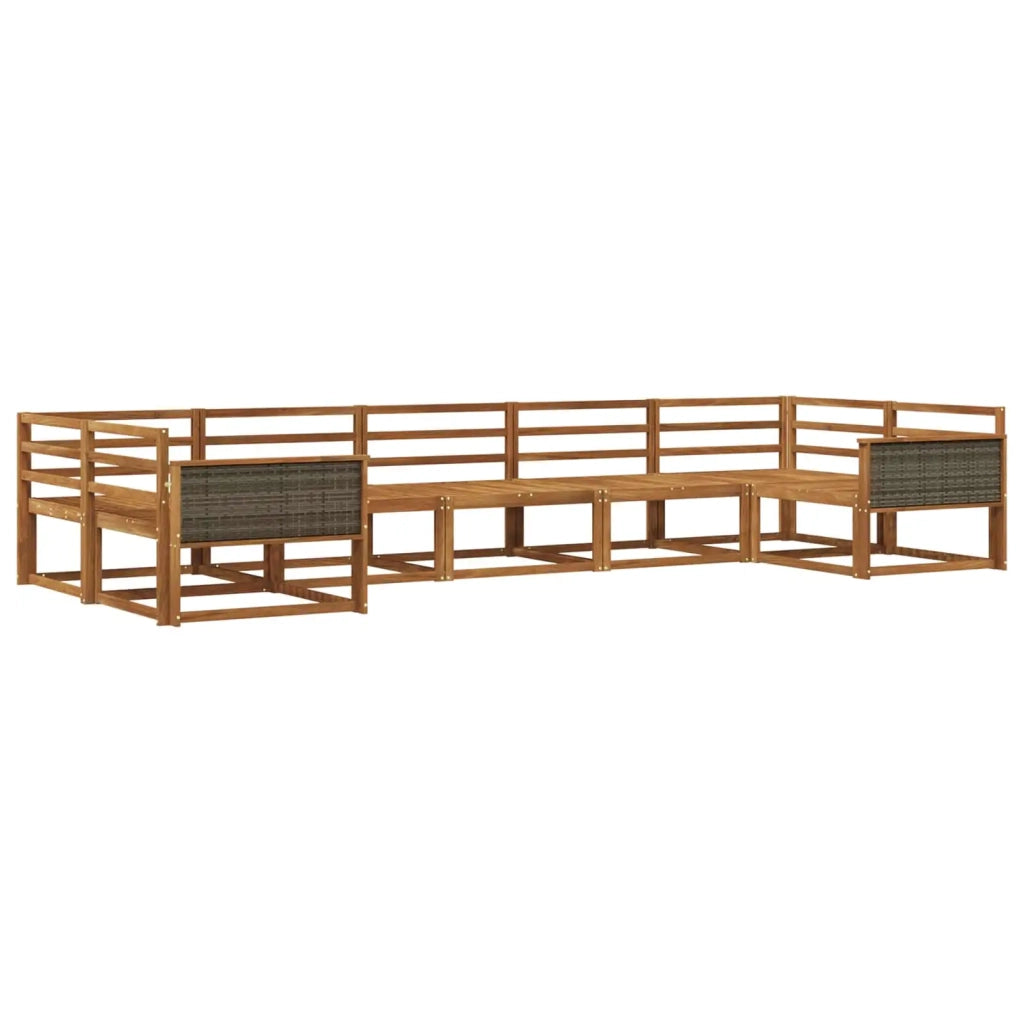 Set di divani da esterno 7 pcs Naturale