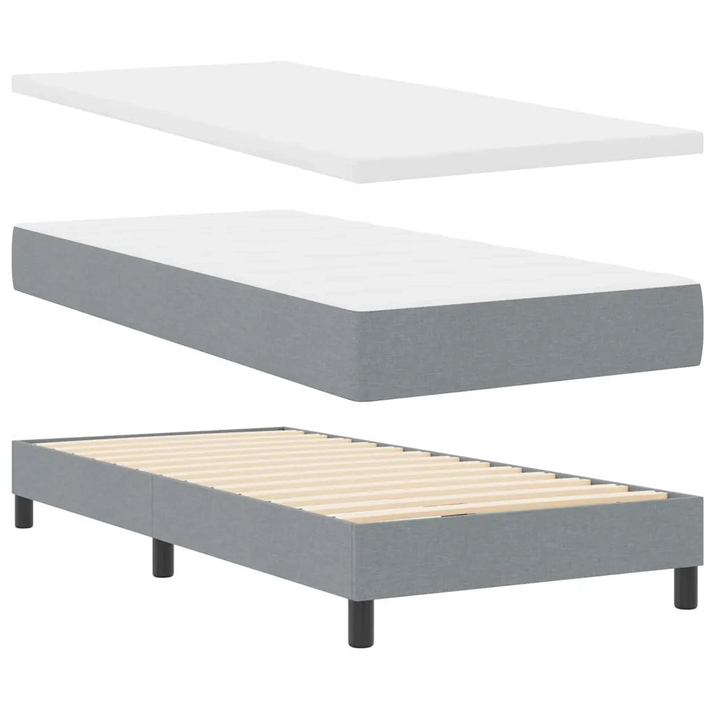 Letto a molle con materasso Grigio chiaro 90 x 190 cm Tessuto 3340059
