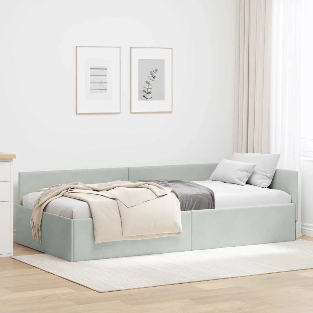 Cornice del letto ad angolo Grigio chiaro 80 cm x 200 cm