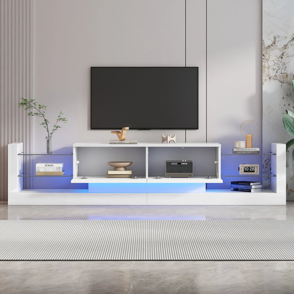 Cassettiera per TV bianca in truciolato lunghezza 181 cm