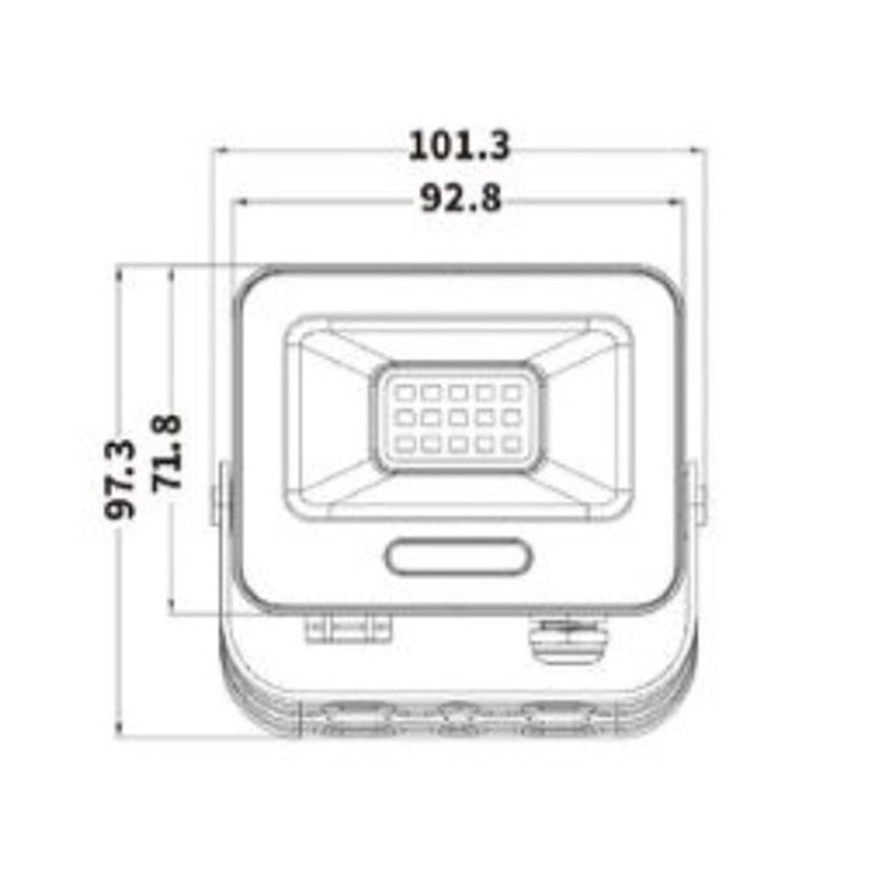Trade Shop - Faro Proiettore Smd Led Floodlight 10 W Slim Ip65 Nero Luce 3000k 4000k 6500k Ek05-10w-n - -bianco Freddo      -