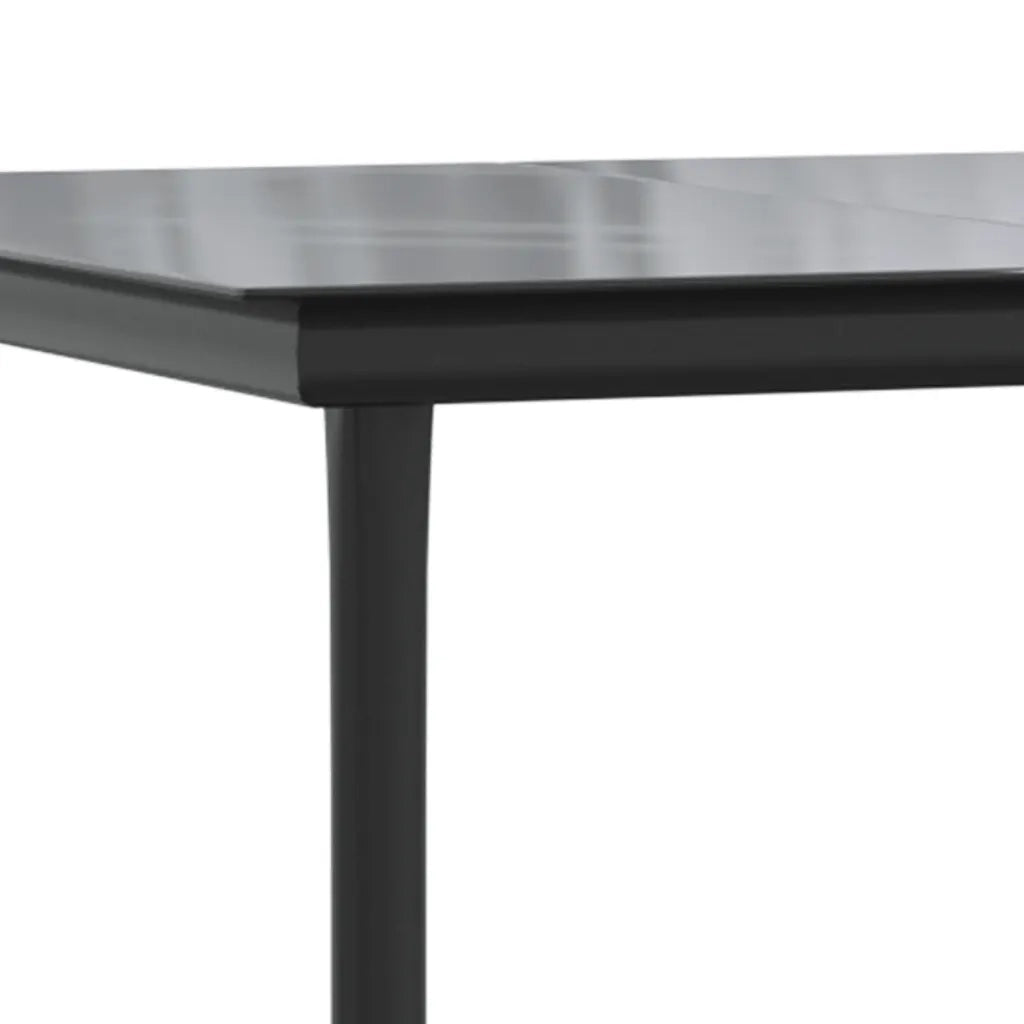 Set da Pranzo da Giardino 7 pz Nero con Cuscini in Polyrattan