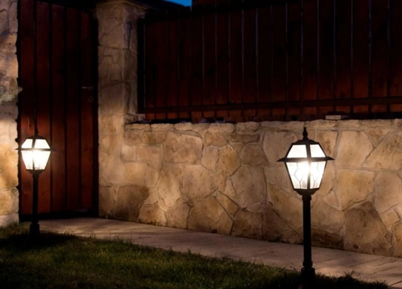 Lampada sospesa esterna Witraż nera 72cm E27 IP43