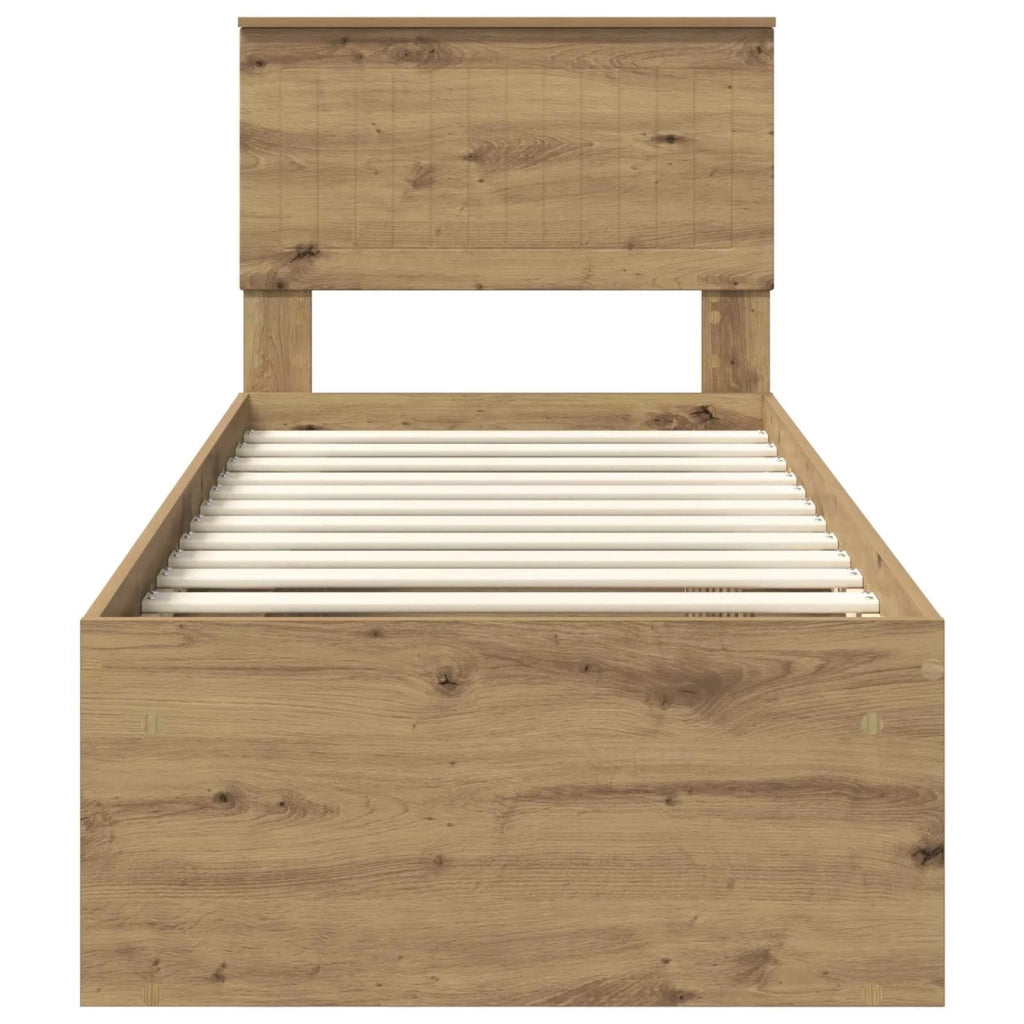 Struttura del letto con testiera-Giroletto con Testiera Rovere Artigianale 75 x 190 cm 392545