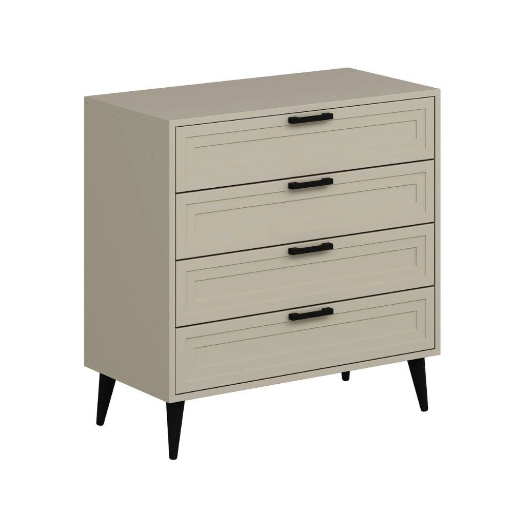 Cassettiera Prime 4 cassetti colore cashmere 90x45x90H - Stile e funzionalità per ogni spazio