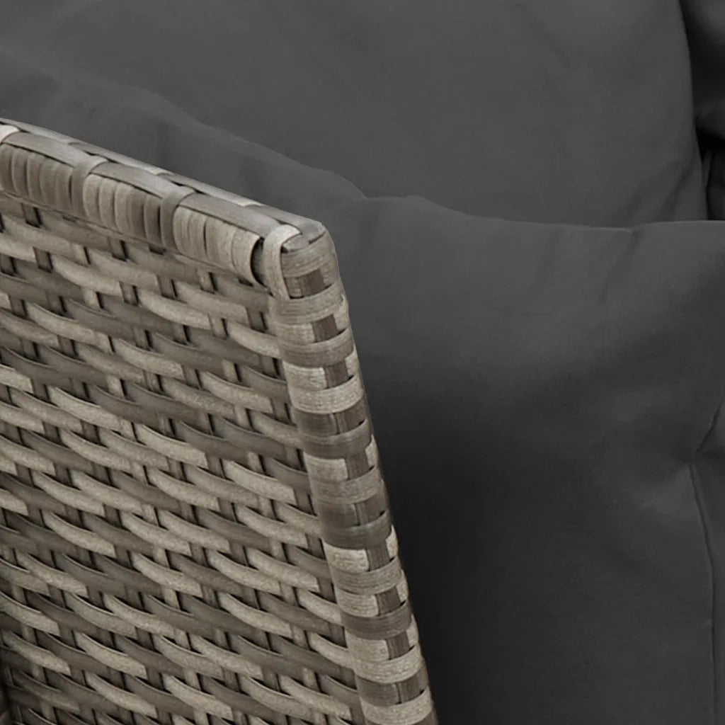 Divano da Giardino con Cuscini in Polyrattan Grigio 3365331