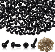 Occhi in plastica neri per DIY, manufatti a mano, 8 mm
