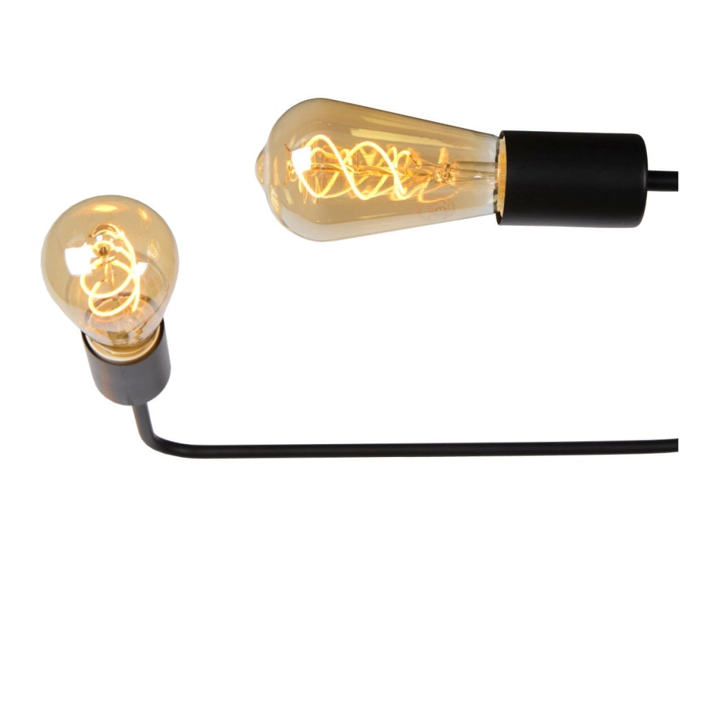 Lampadario Lucide Lester 6 Luci E27 Nero Dimmerabile
