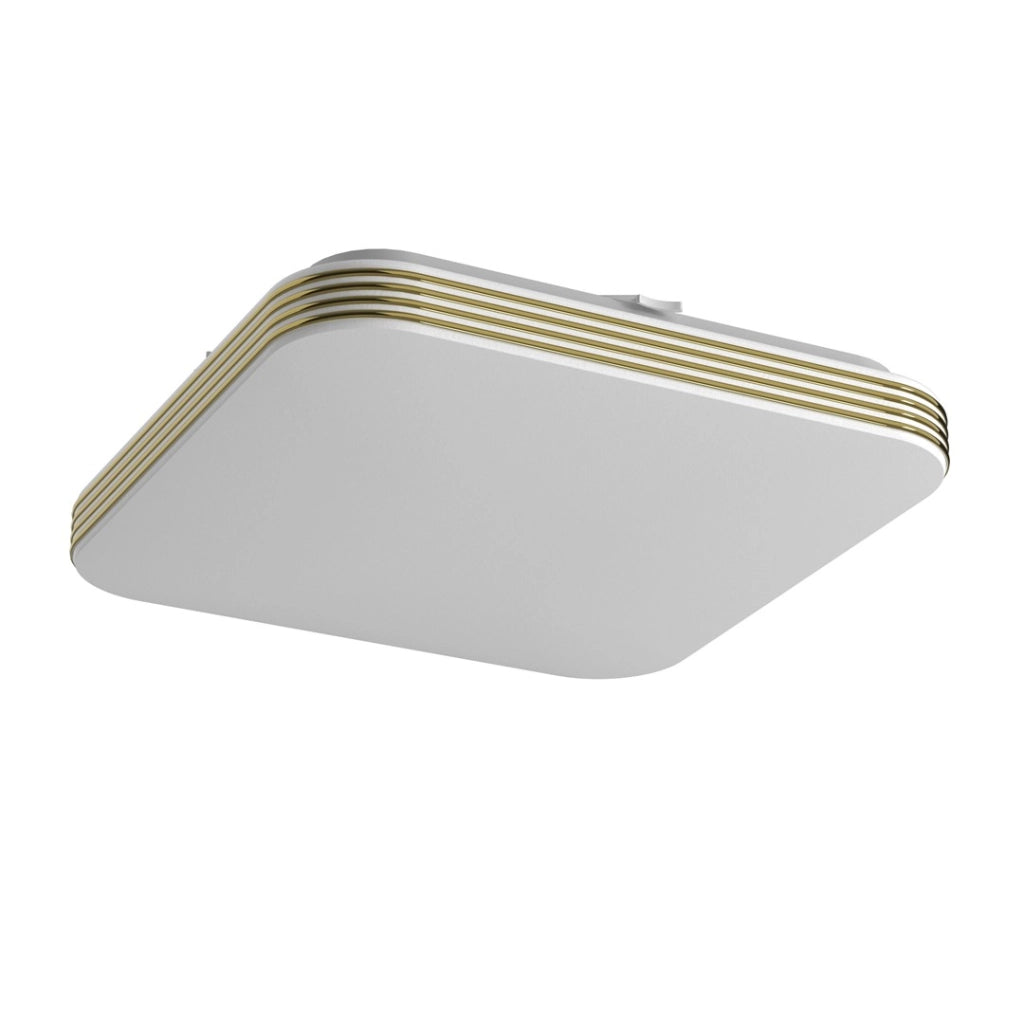 Plafoniera LED quadrata 26cm 11W bianco oro IP44 Milagro