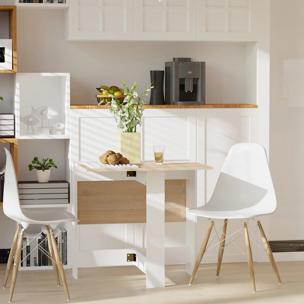 Tavolo da cucina pieghevole ¨C Minimal ¨C 103x76x74 cm legno bicolore quercia bianco