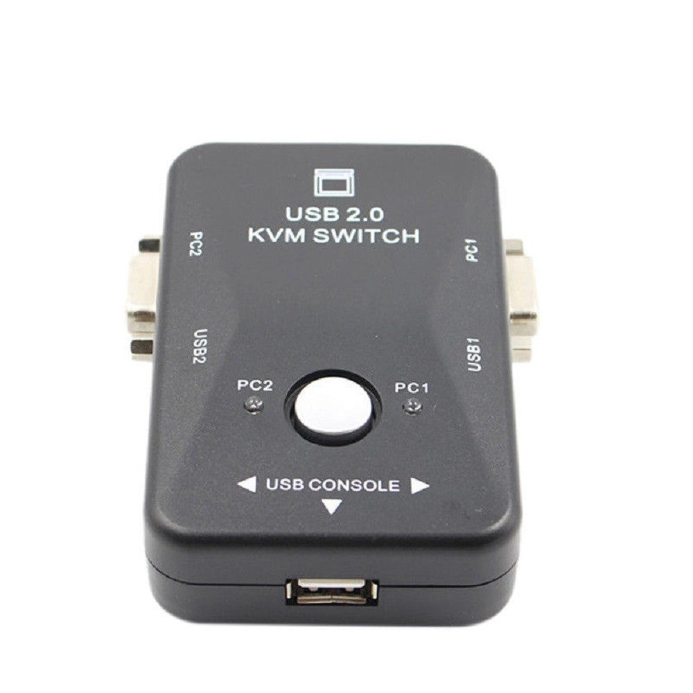 Trade Shop - Kvm Switch 2 Porte Usb2.0 Per Pc Tastiera Mouse Monitor Vga Stampante Box -