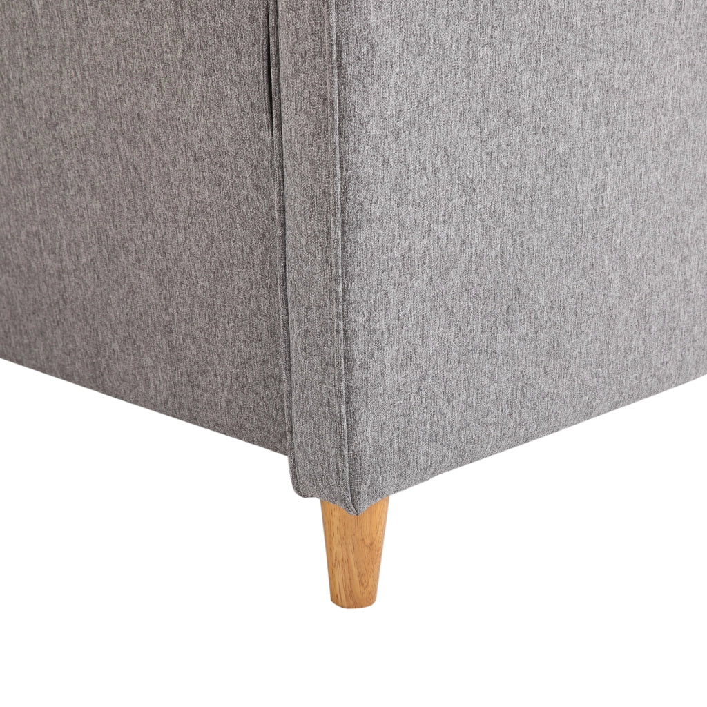 Divano a due posti, comodo divano con cuscini in lino sfoderabili color grigio chiaro, 141x65x78 cm, ideale per il soggiorno.