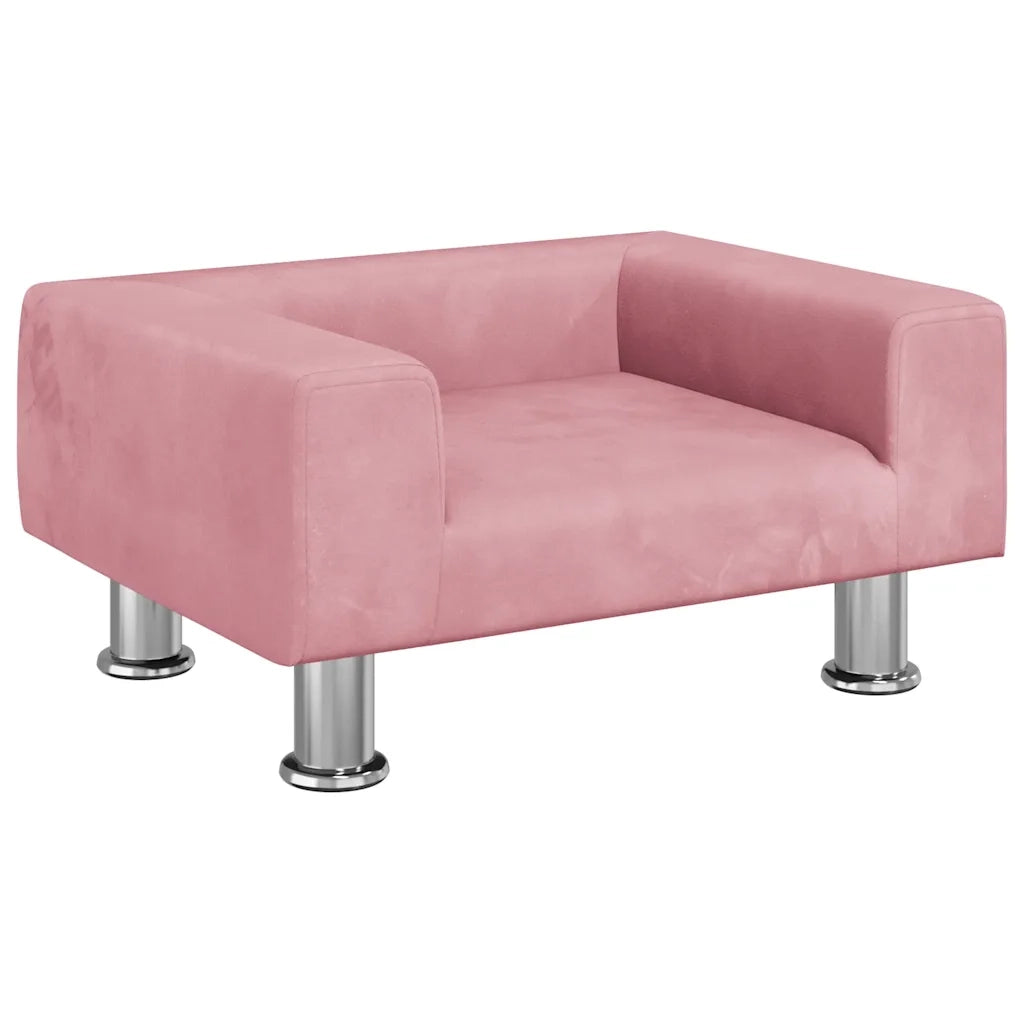 Divano per Bambini-Sofa-Divanetto Rosa 50x40x26,5 cm in Velluto