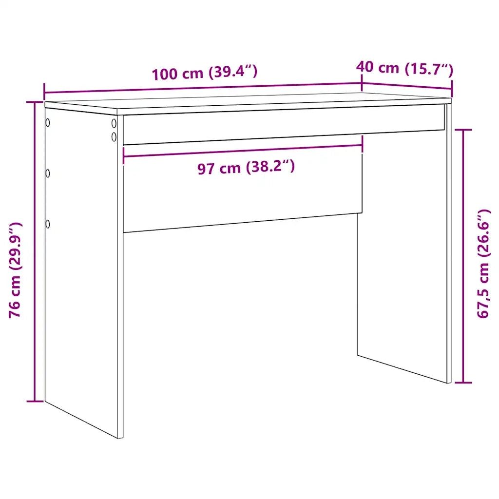Scrivania | Tavolo da Ufficio Grigio cemento 100 x 40 x 76 cm