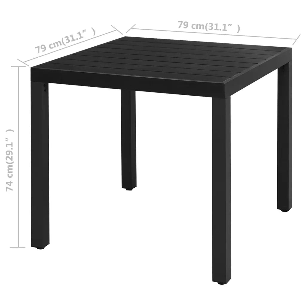 Set da Pranzo da Giardino 5 pz in Rattan PVC Nero 3060101