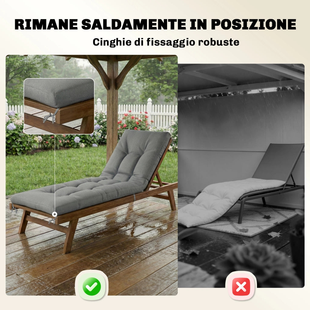 Cuscino per Poltrona da Esterno con Cinghie ¨C Xylo ¨C Grigio Chiaro