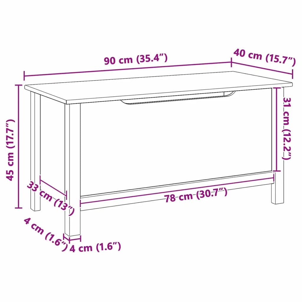 Scatola di Stoccaggio HILL Bianco e marrone miele 42025032