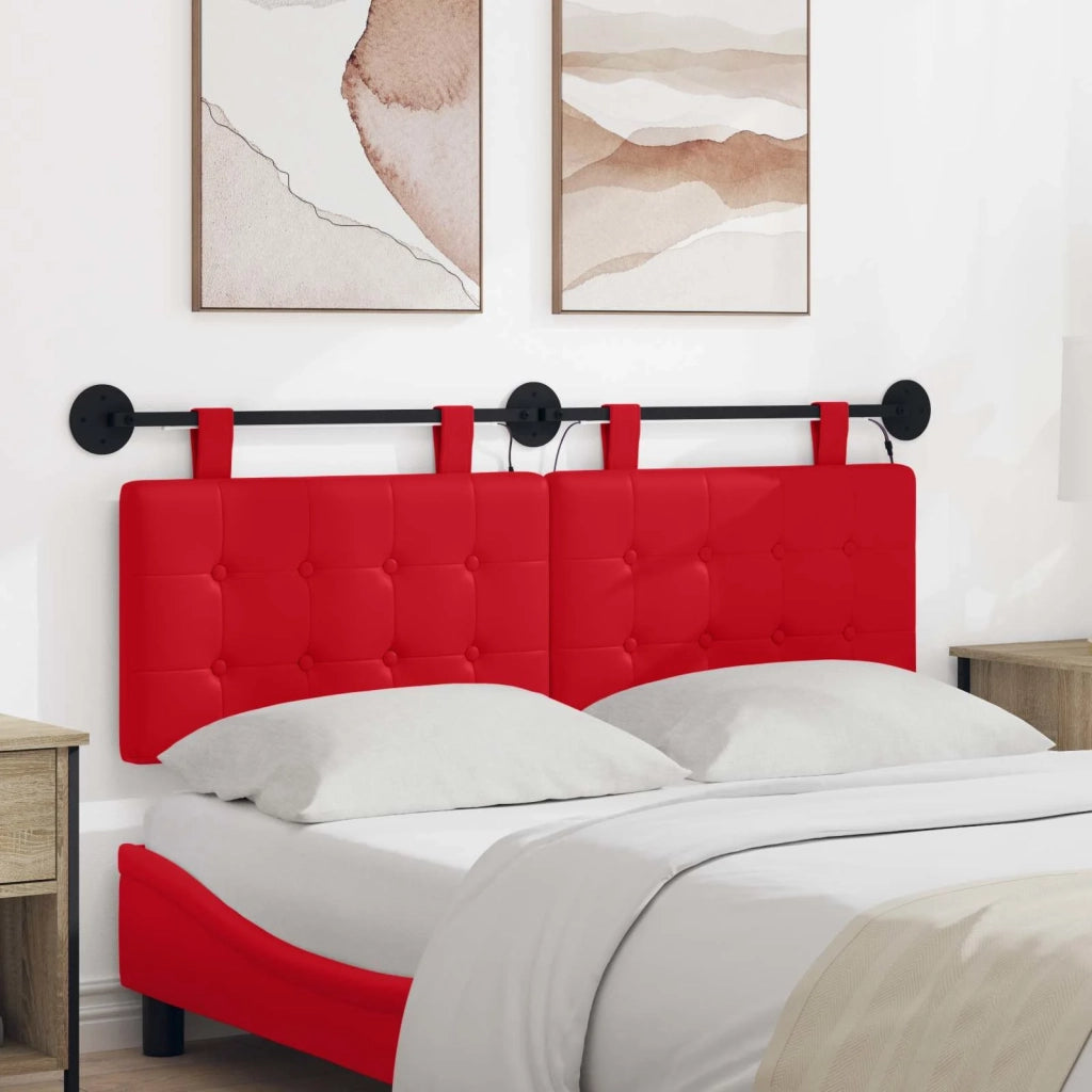 Testiera | Testata sospesa Con luce LED Rosso Similpelle