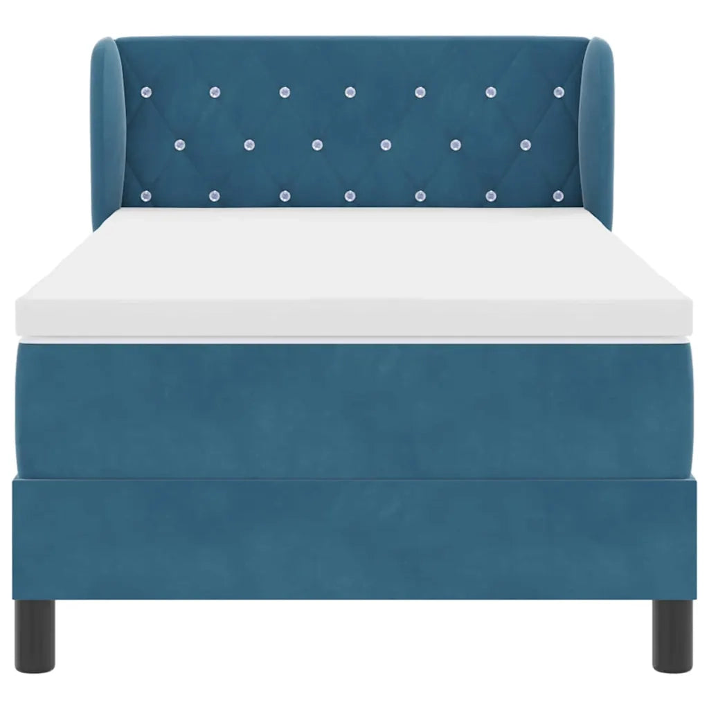 Letto a molle con testiera Blu scuro 100 x 200 cm Velluto 3340326
